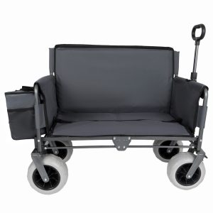 3-in-1 Folding Wagon with Bench Seat – patent protection, Includes 1 ice pack, 500lbs Capacity, 9"x4" Beach Tires for Camping & Beach, gray 3-in-1 Folding Wagon with Bench Seat – patent protection, Includes 1 ice pack, 500lbs Capacity, 9"x4" Beach Tires for Camping & Beach, gray