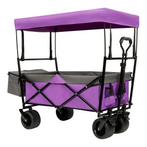 480Lbs Collapsible Wagon with Canopy,Wagon Stroller with 7" All-Terrain Wheels, Lightweight Foldable Wagon, Large Capacity for Camping, Shopping, Sports, and Garden Use,purple with mosquito net 480Lbs Collapsible Wagon with Canopy,Wagon Stroller with 7" All-Terrain Wheels, Lightweight Foldable Wagon, Large Capacity for Camping, Shopping, Sports, and Garden Use,purple with mosquito net