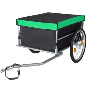 Foldable Bicycle Bike Cargo Trailer with 20''Wheels, Removable Cover, Folding Frame Quick Release, Bike Cart Bike Wagon Trailer for Luggage, Tools, Groceries. Black+Green Foldable Bicycle Bike Cargo Trailer with 20''Wheels, Removable Cover, Folding Frame Quick Release, Bike Cart Bike Wagon Trailer for Luggage, Tools, Groceries. Black+Green