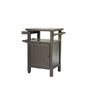 Grill Carts Outdoor with Storage and Wheels, Whole Metal Portable Table and Storage Cabinet for BBQ, Deck, Patio, Backyard(Brown) Grill Carts Outdoor with Storage and Wheels, Whole Metal Portable Table and Storage Cabinet for BBQ, Deck, Patio, Backyard(Brown)