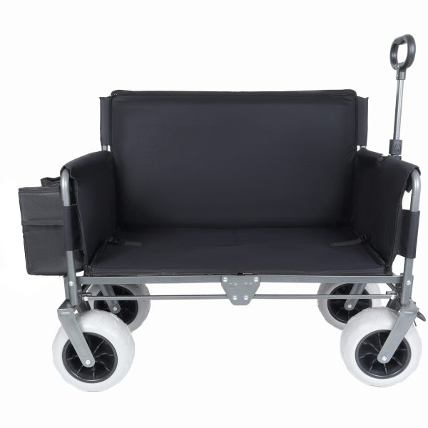 Folding Wagon with Bench Seat & 500 lbs Capacity patent protection -3-in-1 Collapsible Utility Cart with All-Terrain Beach Tires for Camping, Includes 1 ice pack, Beach, Groceries, Outdoor, Black Folding Wagon with Bench Seat & 500 lbs Capacity patent protection -3-in-1 Collapsible Utility Cart with All-Terrain Beach Tires for Camping, Includes 1 ice pack, Beach, Groceries, Outdoor, Black