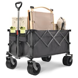 PORTABLE 400L Collapsible Wagon, Folding Wagon Cart , Beach Wagon with Big Wheels, 450LB Heavy Duty Foldable Wagon, Large Capacity Wagon for Camping, Sports, Garden, Baseball PORTABLE 400L Collapsible Wagon, Folding Wagon Cart , Beach Wagon with Big Wheels, 450LB Heavy Duty Foldable Wagon, Large Capacity Wagon for Camping, Sports, Garden, Baseball