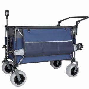 Multi-Functional Push-Pull Folding Wagon Cart with Rotating Handle & 9"x4" Beach Tires for Camping & Beach –300L XL Heavy-Duty, 480lbs load, Large Capacity for Transport, Groceries, and Outdoor Use Multi-Functional Push-Pull Folding Wagon Cart with Rotating Handle & 9"x4" Beach Tires for Camping & Beach –300L XL Heavy-Duty, 480lbs load, Large Capacity for Transport, Groceries, and Outdoor Use