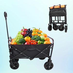 Mini Folding Wagon Garden Shopping Beach Cart (black+yellow) Mini Folding Wagon Garden Shopping Beach Cart (black+yellow)