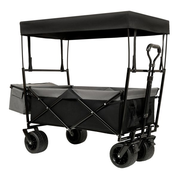 480Lbs Collapsible Wagon with Canopy,Wagon Stroller with 7" All-Terrain Wheels, Lightweight Foldable Wagon, Large Capacity for Camping, Shopping, Sports, and Garden Use,black with mosquito net 480Lbs Collapsible Wagon with Canopy,Wagon Stroller with 7" All-Terrain Wheels, Lightweight Foldable Wagon, Large Capacity for Camping, Shopping, Sports, and Garden Use,black with mosquito net
