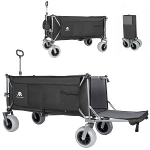 67in Extra long large Heavy Duty Utility Beach Wagons with Opened Tailgate and All-Terrain Wheels, 500lbs Capacity, Patented Ultra-Stable Frame, No Assembly Needed, Black+Gray 67in Extra long large Heavy Duty Utility Beach Wagons with Opened Tailgate and All-Terrain Wheels, 500lbs Capacity, Patented Ultra-Stable Frame, No Assembly Needed, Black+Gray