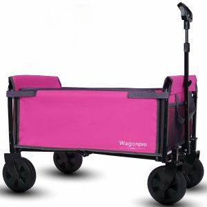 All-in-One Convertible Folding 4-Wheel Trolley with Bench Seat and Dog Leash - Heavy Duty Foldable Utility Trolley for Camping, Beach, Shopping - Versatile Seating and Storage Space, pink All-in-One Convertible Folding 4-Wheel Trolley with Bench Seat and Dog Leash - Heavy Duty Foldable Utility Trolley for Camping, Beach, Shopping - Versatile Seating and Storage Space, pink