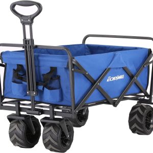 Heavy Duty 350 Lbs Capacity Collapsible Wagon, Outdoor Folding Camping Wagons, Grocery Portable Utility Cart, Adjustable Rolling Carts, All Terrain Sports Wagon with Big Wheels by Boahaus Heavy Duty 350 Lbs Capacity Collapsible Wagon, Outdoor Folding Camping Wagons, Grocery Portable Utility Cart, Adjustable Rolling Carts, All Terrain Sports Wagon with Big Wheels by Boahaus