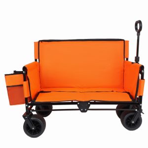 3-in-1 Folding Wagon Cart with Bench Seat, patent protection- Includes 1 ice pack, 500lbs Heavy-Duty Utility Wagon, 180L Capacity All-Terrain Wheels for Camping, Beach, Sports, Garden, orange 3-in-1 Folding Wagon Cart with Bench Seat, patent protection- Includes 1 ice pack, 500lbs Heavy-Duty Utility Wagon, 180L Capacity All-Terrain Wheels for Camping, Beach, Sports, Garden, orange